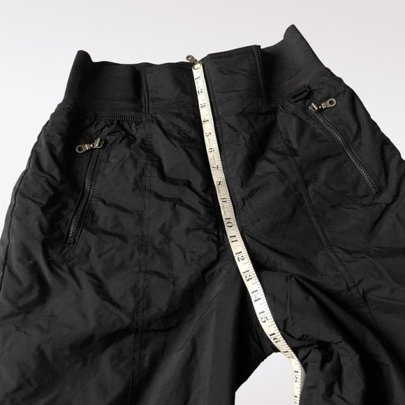 BLACK bear ski pants stirrups mesh nylon insulated rib high waist elastic black - Picture 10 of 11